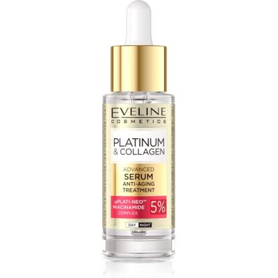 Eveline Cosmetics Platinum & Collagen Advanced Facial Serum Anti-Aging Treatment sérum anti-rides au collagène 30 ml Eveline Cosmetics Platinum & Collagen Advanced Facial Serum Anti-Aging Treatment sérum anti-rides au collagène 30 ml