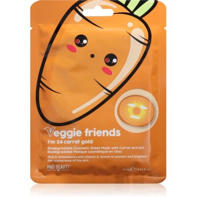 Mad Beauty Veggie Friends Carrot masque tissu illuminateur 25 ml Mad Beauty Veggie Friends Carrot masque tissu illuminateur 25 ml