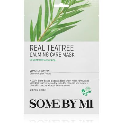 Some By Mi Clinical Solution Teatree Calming Care Mask masque apaisant en tissu pour peaux à problèmes, acné 20 g Some By Mi Clinical Solution Teatree Calming Care Mask masque apaisant en tissu pour peaux à problèmes, acné 20 g