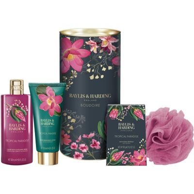 Baylis & Harding Boudoire Tropical Paradise coffret cadeau boîte métallique Baylis & Harding Boudoire Tropical Paradise coffret cadeau boîte métallique