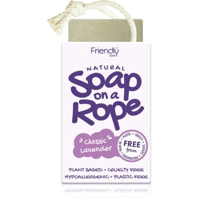 Friendly Soap Soap on a Rope Lavender savon naturel avec cordelette 95 g Friendly Soap Soap on a Rope Lavender savon naturel avec cordelette 95 g
