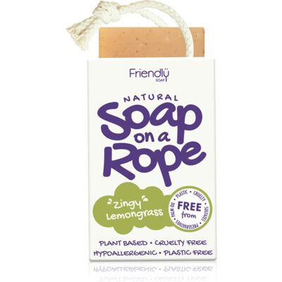 Friendly Soap Soap on a Rope Lemongrass savon naturel avec cordelette 95 g Friendly Soap Soap on a Rope Lemongrass savon naturel avec cordelette 95 g