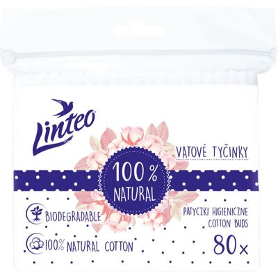 Coton-Tiges Naturels Linteo - Nettoyage des Oreilles & Maquillage - 80 pcs Coton-Tiges Naturels Linteo - Nettoyage des Oreilles & Maquillage - 80 pcs