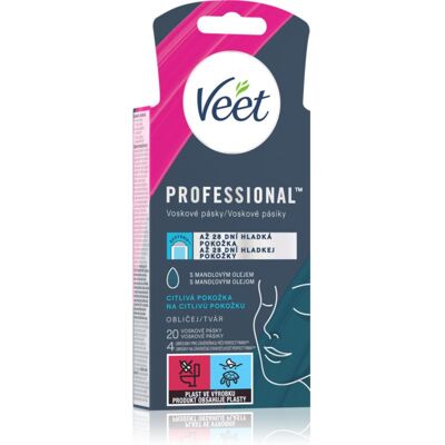 Veet Professional bandes de cire pour épilation visage peaux sensibles 20 pcs Veet Professional bandes de cire pour épilation visage peaux sensibles 20 pcs