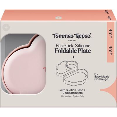 Tommee Tippee EasiStick™ Silicone Foldable Plate boîte à goûter 4m+ Pink 1 pcs Tommee Tippee EasiStick™ Silicone Foldable Plate boîte à goûter 4m+ Pink 1 pcs