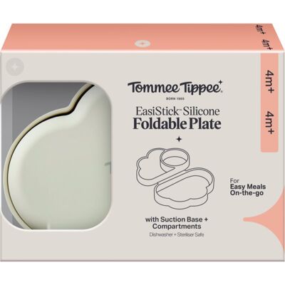 Tommee Tippee EasiStick™ Silicone Foldable Plate boîte à goûter 4m+ Green 1 pcs Tommee Tippee EasiStick™ Silicone Foldable Plate boîte à goûter 4m+ Green 1 pcs