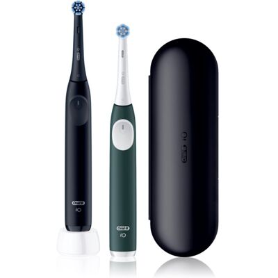 Oral-B iO2 Clean & Gentle brosse à dents électrique avec étui PACK DUO Matt Black & Forest Green Oral-B iO2 Clean & Gentle brosse à dents électrique avec étui PACK DUO Matt Black & Forest Green