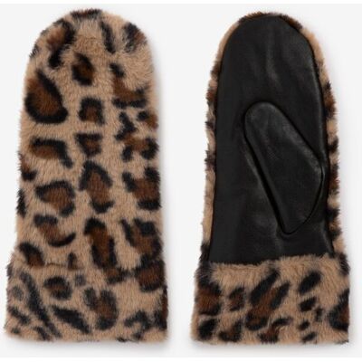 Sissy-Boy Moufles En Cuir Avec Imprimé Léopard - Marron vrouw S-M Sissy-Boy Moufles En Cuir Avec Imprimé Léopard - Marron vrouw S-M