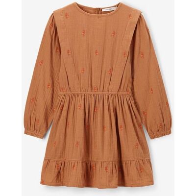 Sissy-Boy Robe Avec Flamants Roses Brodés - Marron Clair meisje 134-140 Sissy-Boy Robe Avec Flamants Roses Brodés - Marron Clair meisje 134-140