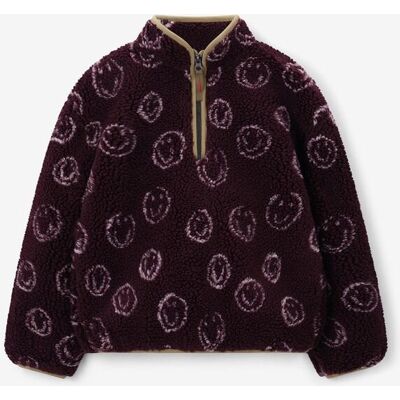 Sissy-Boy Sweat Duveteux Avec Smileys - Rouge Foncé jongen 146-152 Sissy-Boy Sweat Duveteux Avec Smileys - Rouge Foncé jongen 146-152