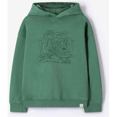 Sissy-Boy Sweat À Capuche Avec Broderie - Vert Foncé jongen 98-104 Sissy-Boy Sweat À Capuche Avec Broderie - Vert Foncé jongen 98-104