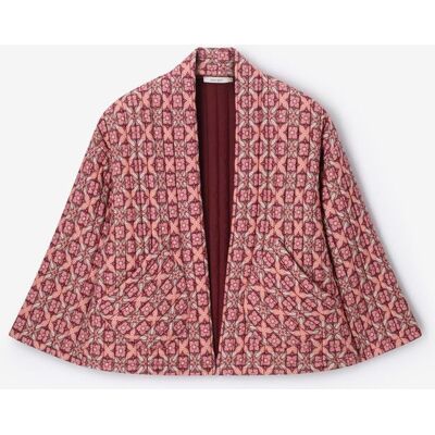 Sissy-Boy Kimono Matelassé Avec Imprimé - Rouge Foncé vrouw XS-S Sissy-Boy Kimono Matelassé Avec Imprimé - Rouge Foncé vrouw XS-S