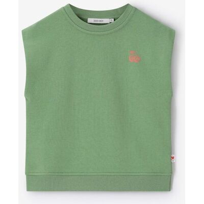 Sissy-Boy Sweat Sans Manches Avec Broderie - Vert meisje 134-140 Sissy-Boy Sweat Sans Manches Avec Broderie - Vert meisje 134-140