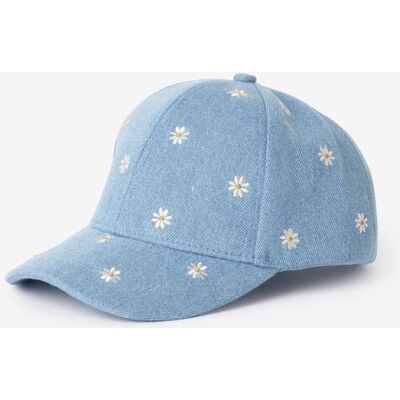 Sissy-Boy Casquette En Jean Avec Fleurs - Bleu meisje Onesize Sissy-Boy Casquette En Jean Avec Fleurs - Bleu meisje Onesize