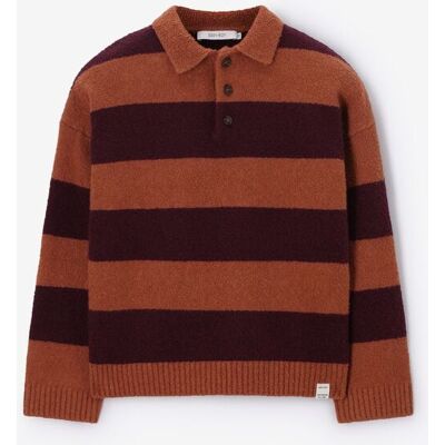 Sissy-Boy Sweat Polo Tricoté Avec Rayures - Marron jongen 98-104 Sissy-Boy Sweat Polo Tricoté Avec Rayures - Marron jongen 98-104