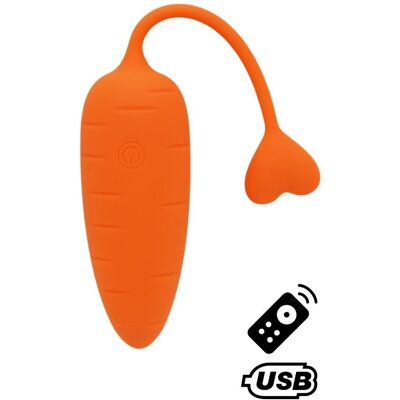 Coeur Ardent CARROT, Un Œuf vibrant avec télécommande, couleur et forme "Carotte" en silicone médical Coeur Ardent CARROT, Un Œuf vibrant avec télécommande, couleur et forme "Carotte" en silicone médical