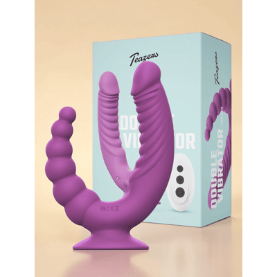 Teazers Vibromasseur Double avec Ventouse et Télécommande - Violet Teazers Vibromasseur Double avec Ventouse et Télécommande - Violet