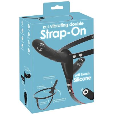 You2Toys Vibromasseur double avec télécommande et harnais en simili cuir You2Toys Vibromasseur double avec télécommande et harnais en simili cuir