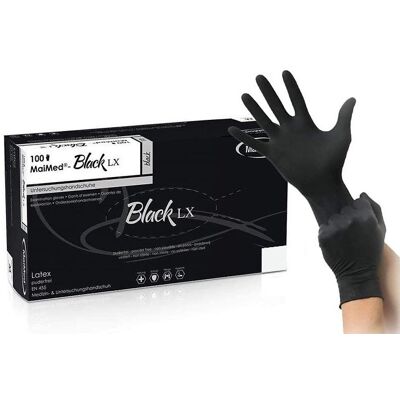 MaiMed Gants en Latex non poudrés BLACK LX Noir x100 MaiMed Gants en Latex non poudrés BLACK LX Noir x100