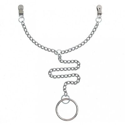 Rimba Pinces à seins avec chaînette et cockring Ø 50 mm. Rimba Pinces à seins avec chaînette et cockring Ø 50 mm.