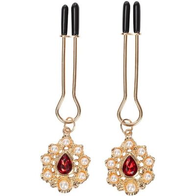 Rimba Pinces à tétons avec bijoux dorés Rimba Pinces à tétons avec bijoux dorés
