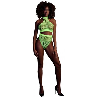 Ouch! Glow in the Dark Turtle Neck and High Waist Slip - Green - XS/XL Ouch! Glow in the Dark Turtle Neck and High Waist Slip - Green - XS/XL