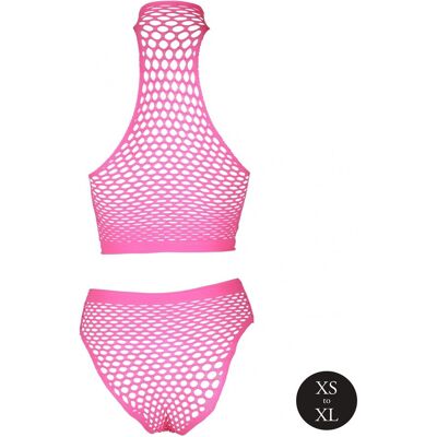 Ensemble de Lingerie UV-Activé Rose Néon Ouch! - Brille dans le Noir Ensemble de Lingerie UV-Activé Rose Néon Ouch! - Brille dans le Noir