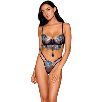 Dreamgirl Ensemble soutien-gorge avec chainettes amovibles et string Dreamgirl Ensemble soutien-gorge avec chainettes amovibles et string