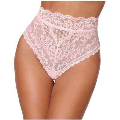 Dreamgirl String dentelle taille haute rose Dreamgirl String dentelle taille haute rose