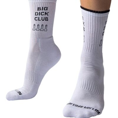 Barcode Berlin Chaussettes blanches BIG DICK CLUB Liseré noir Barcode Berlin Chaussettes blanches BIG DICK CLUB Liseré noir