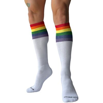 Barcode Berlin Chaussettes hautes Pride Football Blanches Barcode Berlin Chaussettes hautes Pride Football Blanches
