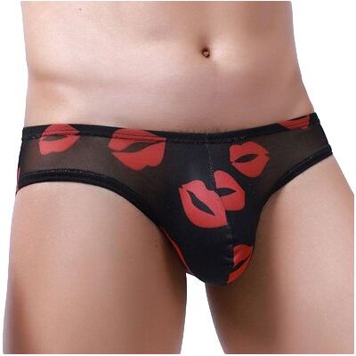 MenSexyWear Slip sexy Kiss Lips Noir MenSexyWear Slip sexy Kiss Lips Noir
