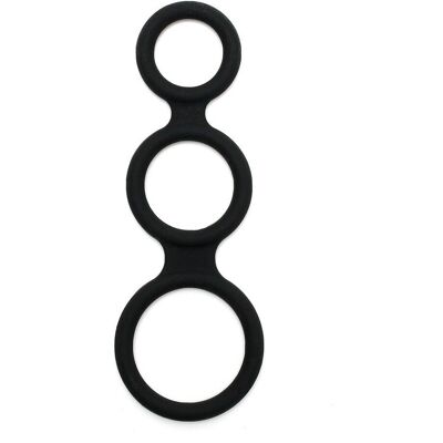 RIMBA Anneau Triple en Silicone - Noir - Jouet adulte RIMBA Anneau Triple en Silicone - Noir - Jouet adulte