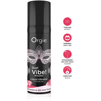 Orgie Gel d'excitation Dual Vibe Strawberry Gin Tonic Liquid Vibrator Orgie Gel d'excitation Dual Vibe Strawberry Gin Tonic Liquid Vibrator