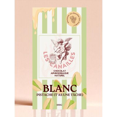 Les Canailles Tablette Aphrodisiaque Chocolat Blanc Pistache - 100g Les Canailles Tablette Aphrodisiaque Chocolat Blanc Pistache - 100g