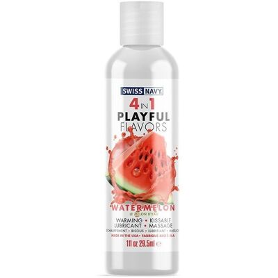 Swiss Navy 4 In 1 Lubrifiant Au Parfum Pastequé - Sel de Mer - 30ml Swiss Navy 4 In 1 Lubrifiant Au Parfum Pastequé - Sel de Mer - 30ml