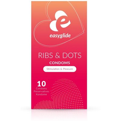 EasyGlide Préservatifs côtelés et à pois - 10 pièces EasyGlide Préservatifs côtelés et à pois - 10 pièces