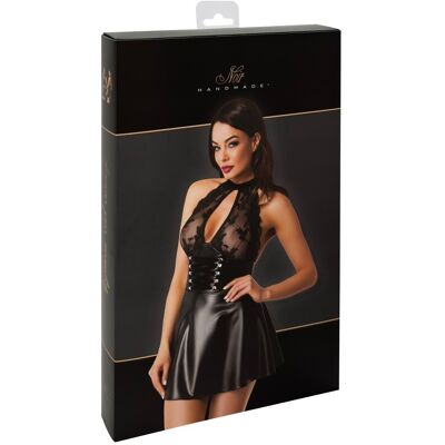 Noir HandMade Mini robe en dentelle et wetlook Noir HandMade Mini robe en dentelle et wetlook
