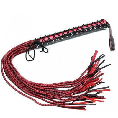 Fouet en Cuir Noir et Rouge Rimba - 90cm - Fouet Fouet en Cuir Noir et Rouge Rimba - 90cm - Fouet