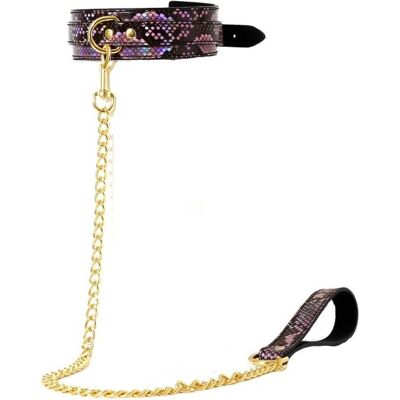 SM Fantasy Collier-Laisse Snakine Noir-Rose SM Fantasy Collier-Laisse Snakine Noir-Rose