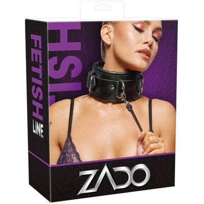 Zado Collier et laisse en cuir noir Zado Collier et laisse en cuir noir