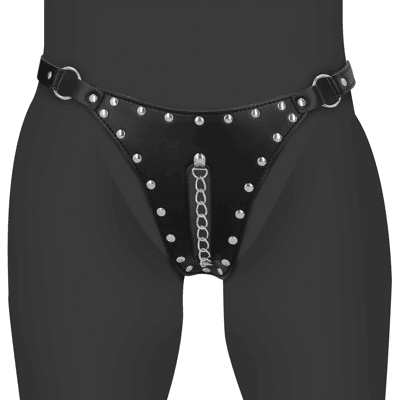 Xtreme String de Chasteté Cuir PU Chaîne Xtreme String de Chasteté Cuir PU Chaîne