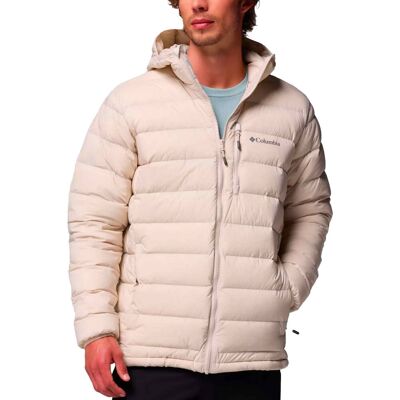 Columbia - Doudoune déperlante en duvet naturel - Drift Peak Stretch Down Hooded Jacket Dark Stone pour Homme - Taille L - Blanc Columbia - Doudoune déperlante en duvet naturel - Drift Peak Stretch Down Hooded Jacket Dark Stone pour Homme - Taille L - Blanc