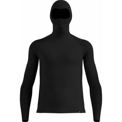 Odlo - Première couche technique en laine de mérinos - BL Top Facemask LS Seamless Performance M Black pour Homme en Laine - Taille L - Noir Odlo - Première couche technique en laine de mérinos - BL Top Facemask LS Seamless Performance M Black pour Homme en Laine - Taille L - Noir