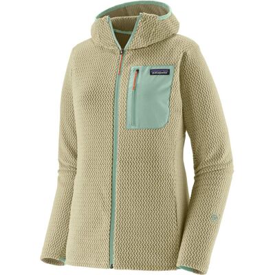 Patagonia - Polaire gaufrée à séchage rapide de ski de randonnée zippée - W's R1 Air Full-Zip Hoody Weathered Stone pour Femme - Taille S - Vert Patagonia - Polaire gaufrée à séchage rapide de ski de randonnée zippée - W's R1 Air Full-Zip Hoody Weathered Stone pour Femme - Taille S - Vert