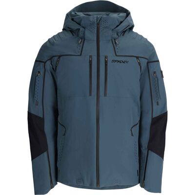 Spyder - Veste de ski imperméable et chaude en Primaloft® - Pinnacle Jacket Slate Blue pour Homme - Taille S - Gris Spyder - Veste de ski imperméable et chaude en Primaloft® - Pinnacle Jacket Slate Blue pour Homme - Taille S - Gris