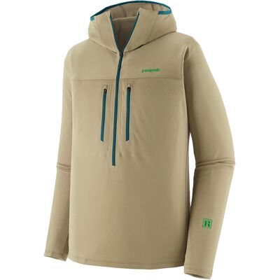 Patagonia - Polaire ultralégère et respirante zippée - M's R1 Ultralight Hoody Weathered Stone pour Homme - Taille M - Gris Patagonia - Polaire ultralégère et respirante zippée - M's R1 Ultralight Hoody Weathered Stone pour Homme - Taille M - Gris