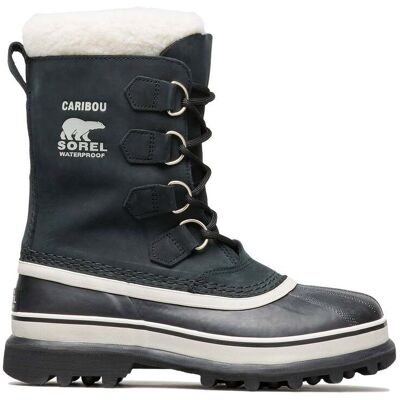 Sorel - Après-skis chauds et imperméables - Caribou Black/Stone pour Femme en Cuir - Taille 37 - Noir Sorel - Après-skis chauds et imperméables - Caribou Black/Stone pour Femme en Cuir - Taille 37 - Noir