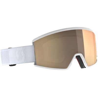 Scott - Masque de ski photochromique - Ambit Compact LS Mineral White AMP LS Bronze Chrome S1-3 en Silicone - Blanc Scott - Masque de ski photochromique - Ambit Compact LS Mineral White AMP LS Bronze Chrome S1-3 en Silicone - Blanc