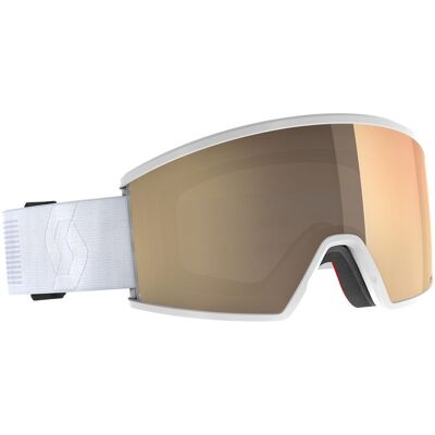 Scott - Masque de ski photochromique - Ambit LS Mineral White AMP LS Bronze Chrome S1-3 en Silicone - Blanc Scott - Masque de ski photochromique - Ambit LS Mineral White AMP LS Bronze Chrome S1-3 en Silicone - Blanc